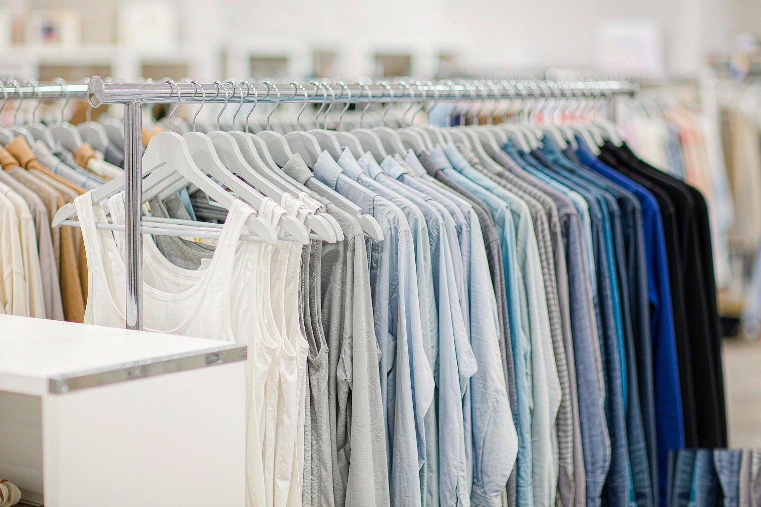 Rack of garments in a wholesale showroom